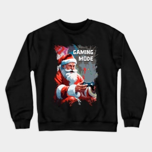 Santa Claus  Funny Gamer Playing Video Games on XMAS Crewneck Sweatshirt